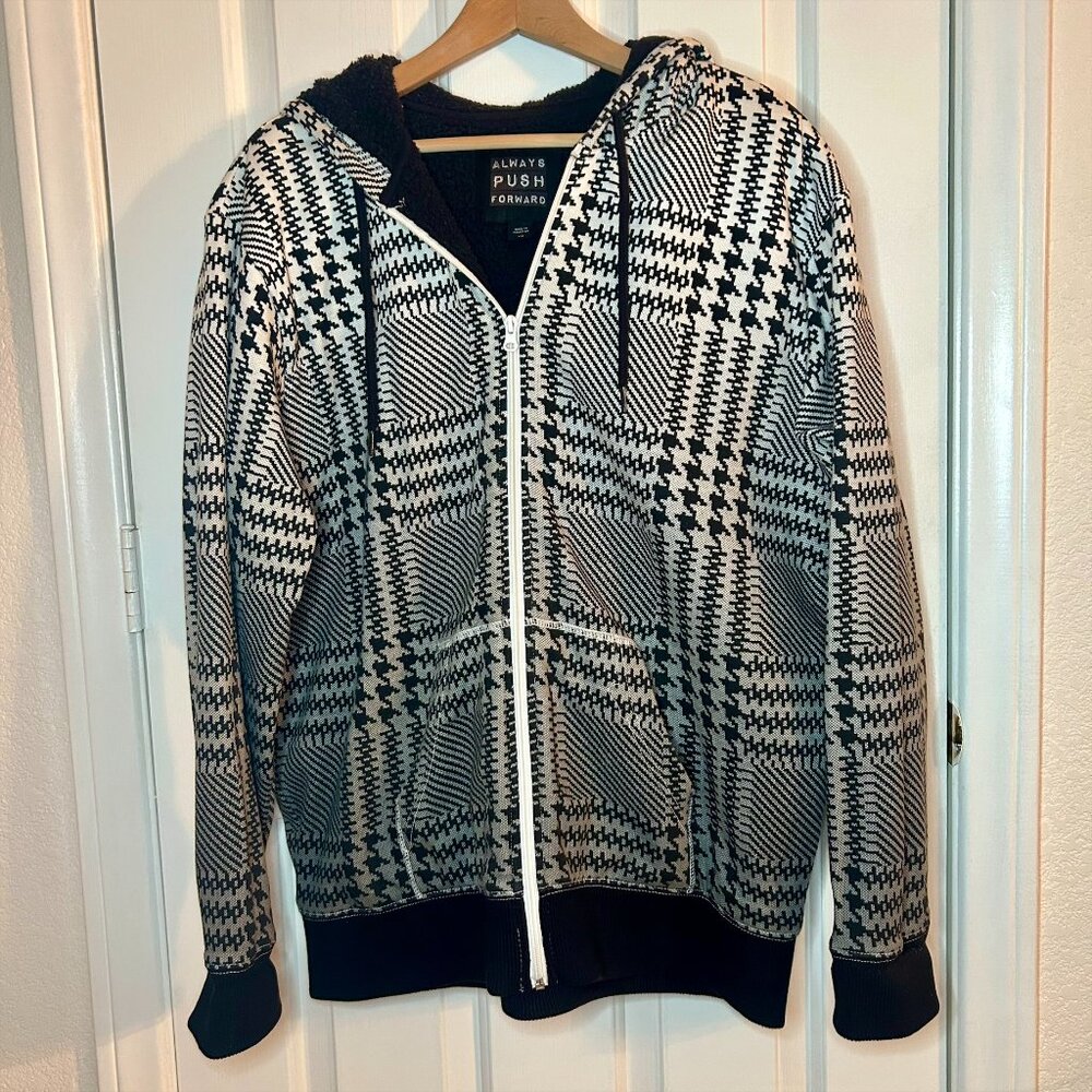 Plaid Hooded Zip-Up Men's Jacket